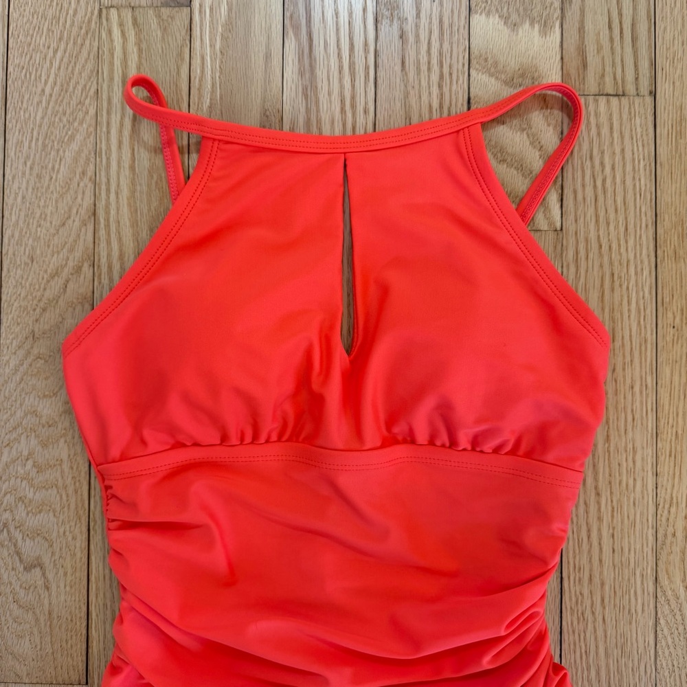Ellen Tracy  Orange Flattering One-Piece Swimsuit - Picture 4 of 11
